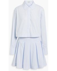 Jonathan Simkhai - Callas Convertible Striped Cotton-Poplin Mini Shirt Dress - Lyst