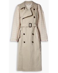Maison Margiela - Belted Checked Cotton-blend Twill And Gabardine Trench Coat - Lyst