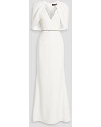 Jenny Packham - Cape-effect Embellished Crepe Bridal Gown - Lyst