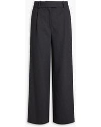Jonathan Simkhai - Novia Wool-blend Twill Wide-leg Pants - Lyst