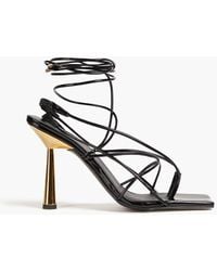 GIA RHW - Lace-up Patent-leather Sandals - Lyst
