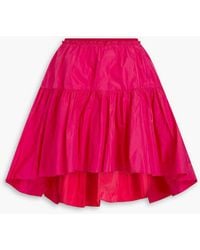 RED Valentino - Gathered Taffeta Mini Skirt - Lyst