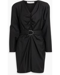 IRO - Baomi Ruched Belted Wool-twill Mini Dress - Lyst