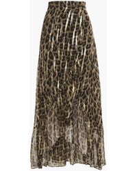 Ba&sh - Jalvy Leopard-print Fil Coupé Silk-blend Midi Wrap Skirt - Lyst
