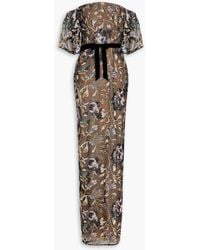 Marchesa - Off-The-Shoulder Embellished Tulle Gown - Lyst