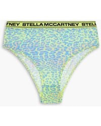 Stella McCartney - Leopard-print Stretch-mesh High-rise Briefs - Lyst
