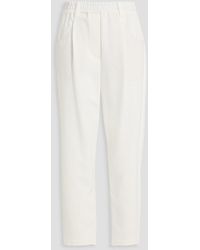 Brunello Cucinelli - Pleated Cotton-blend Jersey Track Pants - Lyst