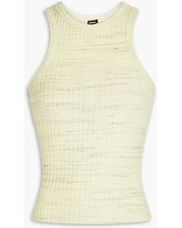 Monrow - Cosmo Marled Ribbed Cotton-blend Tank - Lyst