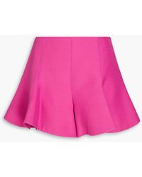 Valentino Garavani - Fluted Wool And Silk-blend Crepe Mini Skirt - Lyst