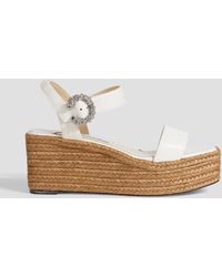 Jimmy Choo - Mirabelle 70 Leather Espadrille Wedge Sandals - Lyst