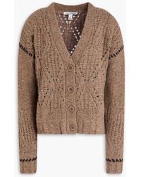 Autumn Cashmere - Marled Pointelle-Knit Cashmere Cardigan - Lyst