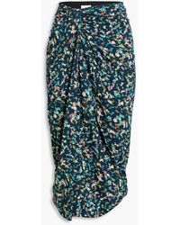 Isabel Marant - Jeldia Ruched Printed Stretch-jersey Midi Skirt - Lyst