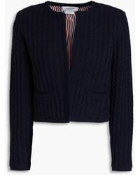 Thom Browne - Cable-knit Wool Cardigan - Lyst