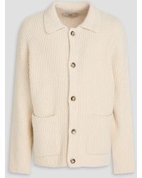 Ami Paris - Ribbed Wool, Cotton And Alpaca-blend Cardigan - Lyst
