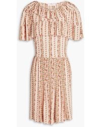 See By Chloé - Ruffled Floral-print Crepe Mini Dress - Lyst
