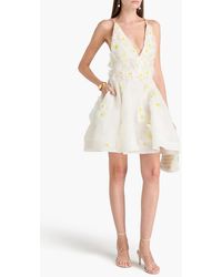 strapless open back dress Six Stories Women's Flutter Sleeve Satin Bridesmaid Dress main image 0