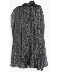 Halston - Ophelia Cape-effect Metallic Chiffon Mini Dress - Lyst
