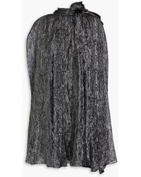 Halston - Ophelia Cape-effect Metallic Chiffon Mini Dress - Lyst