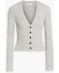 Brunello Cucinelli - Ribbed Wool And Cashmere-Blend Cardigan - Lyst