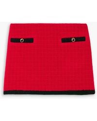 Alessandra Rich - Embellished Wool-blend Tweed Mini Skirt - Lyst