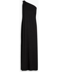 Enza Costa - One-shoulder Knotted Stretch-jersey Maxi Dress - Lyst