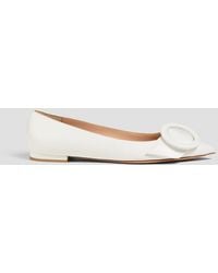 Gianvito Rossi - Venezia Buckled Leather Point-Toe Flats - Lyst