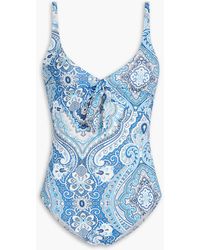 Melissa Odabash - Lisbon Knotted Paisley-print Underwired Swimsuit - Lyst