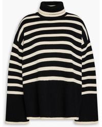 TOTEME - Striped Wool And Cotton-blend Turtleneck Sweater - Lyst