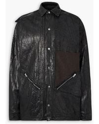 Rick Owens - Oversized Wool-Trimmed Painted Distressed Denim Jacket - Lyst