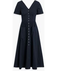 Saloni - Luella Cotton-Blend Poplin Midi Dress - Lyst