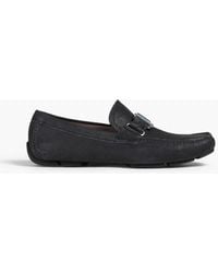 Ferragamo - Embellished Textured-leather Loafers - Lyst