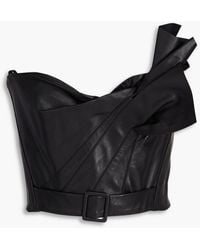 Maticevski - Psalm Strapless Pleated Leather Bustier Top - Lyst