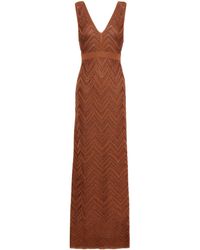 M Missoni Metallic Crochet-knit Maxi Dress - Brown
