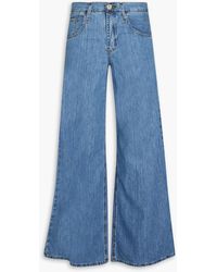 FRAME - Le Mid High-rise Wide-leg Jeans - Lyst