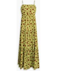 savannah morrow andria floral-print silk and bamboo-blend crepon midi dress Savannah Morrow | The Andria Dress, crafted from our signature peace silk  and bamboo fabric | now available @netaporter