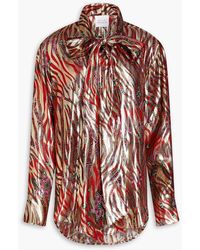 Hayley Menzies - Dalton Pussy-bow Silk And Lurex®-blend Blouse - Lyst