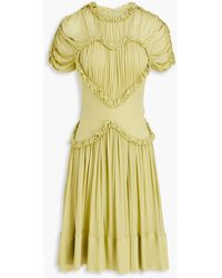 Victoria Beckham - Kleid aus crêpe mit rüschen - Lyst