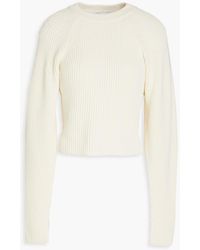 LVIR - Cutout Ribbed Cotton Sweater - Lyst