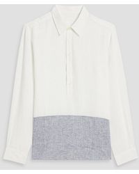 120% Lino - Two-tone Linen Shirt - Lyst