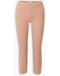 L'Agence - Sada Frayed Cropped High-rise Slim-leg Jeans - Lyst