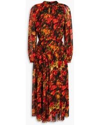 3.1 Phillip Lim - Pintucked Printed Silk-georgette Midi Dress - Lyst