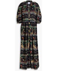 Hayley Menzies - Belted Printed Cotton-poplin Maxi Shirt Dress - Lyst