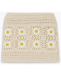 Alanui - Daisy Crocheted Cotton Mini Skirt - Lyst