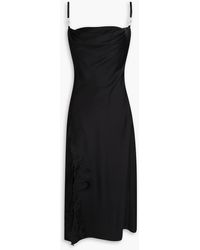 Versace - Embellished Guipure Lace-Paneled Satin Midi Dress - Lyst