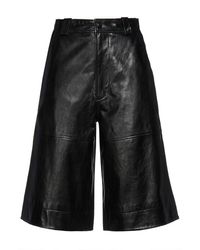 Ganni Leather Shorts - Black