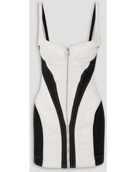 Mugler - Paneled Denim And Stretch-jersey Mini Dress - Lyst