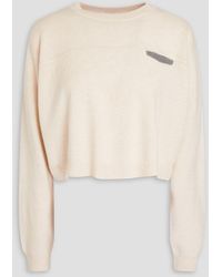 Brunello Cucinelli - Cropped Bead-embellished Cashmere Sweater - Lyst