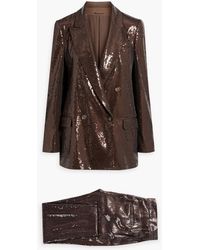 Brunello Cucinelli - Double-breasted Sequined Satin Suit - Lyst