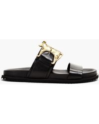 Claudie Pierlot - Aly Buckle-embellished Leather Slides - Lyst