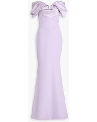 Rhea Costa - Off-The-Shoulder Crepe Gown - Lyst